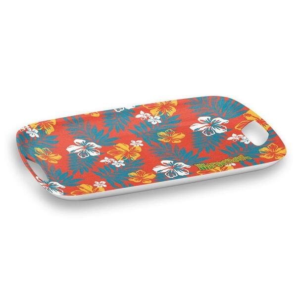 Tarhong Hibiscus Palm Handled Tray - Red THM4190RPHR